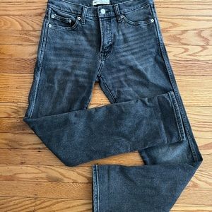 Gap high rise slim straight faded black jeans